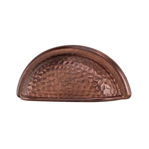 Alno Creations Cabinet Hardware - Mission & Hammered - Solid Brass 3" Centers Cup Pull in Rust Bronze