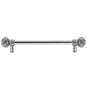 12" Centers 5/8" Smooth Bar pull with Large Finials and 56 Swarovski Elements