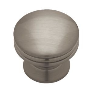 Liberty Kitchen Cabinet Hardware - 1-1/8 Wide Base knob in Brushed Nickel Plate