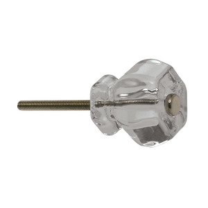Nostalgic Warehouse - Enfield - 1 1/4" (32mm) Medium Crystal Cabinet Knob with Interchangeable Brass-Plated and Chrome-Plated Face Screws
