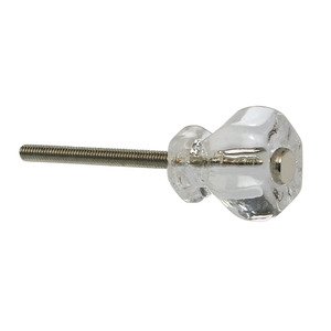 Nostalgic Warehouse - Enfield - 1" (25mm) Small Crystal Cabinet Knob with Interchangeable Brass-Plated and Chrome-Plated Face Screws