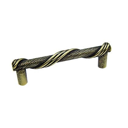 3 3/4" (96mm) Centers Wrapped Pull in Satin Antique Brass