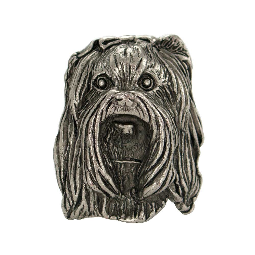 Yorkshire Terrier Knob in Pewter