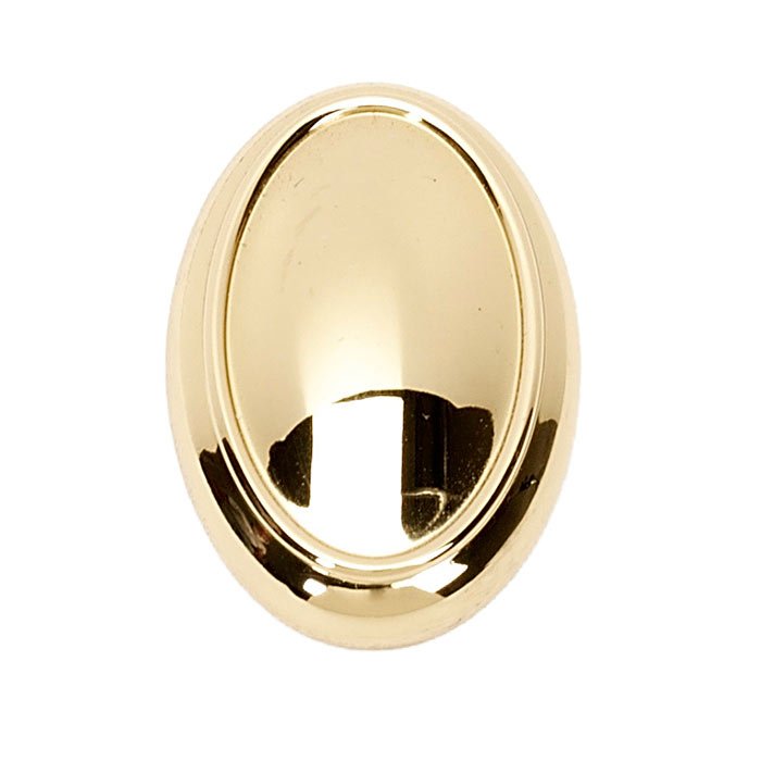Solid Brass 1 1/2" Oval Knob in Unlacquered Brass