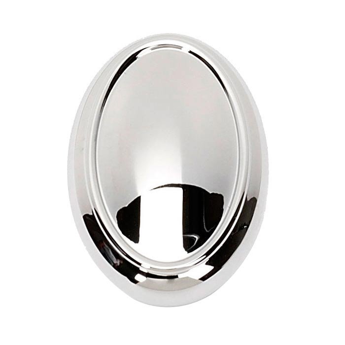 Solid Brass 1 1/2" Oval Knob in Polished Chrome