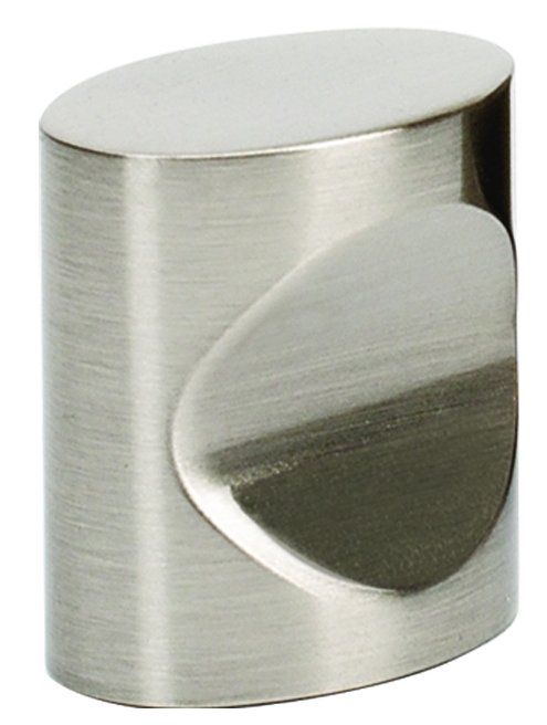 Solid Brass 3/4" Oval Knob in Satin Nickel