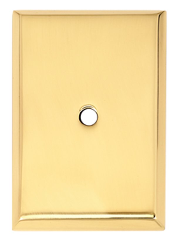 1 1/4" Rectangle Knob Backplate in Polished Brass
