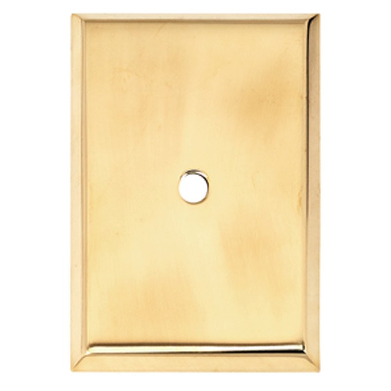 1 1/4" Rectangle Knob Backplate in Unlacquered Brass