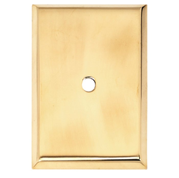 1 1/2" Rectangle Knob Backplate in Unlacquered Brass