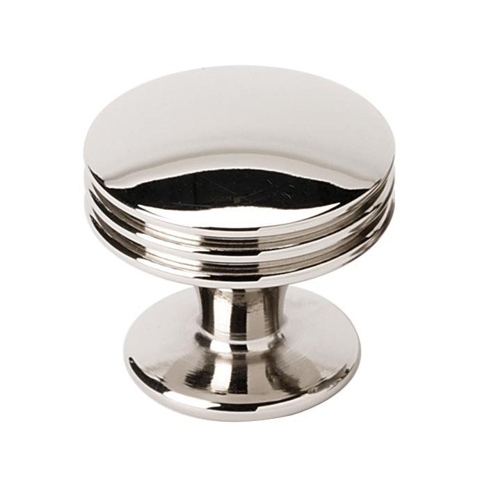 Solid Brass 1 1/8" Knob in Polished Nickel