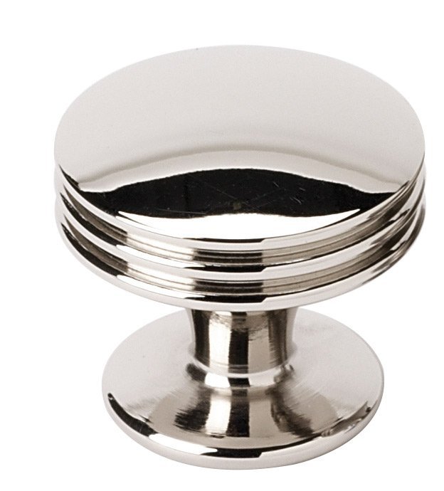 Solid Brass 1 3/8" Knob in Polished Nickel