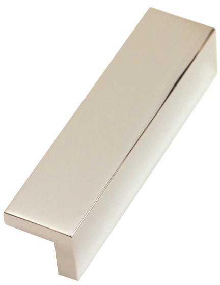 Solid Brass 3" Centers Tab Pull in Polished Nickel