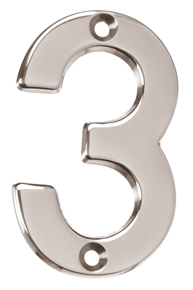 3" House Number ( 3 ) in Satin Nickel