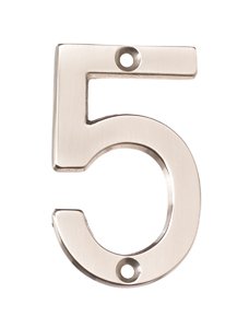 3" House Number ( 5 ) in Satin Nickel
