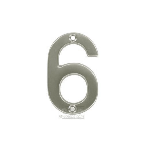 3" House Number ( 6 ) in Satin Nickel