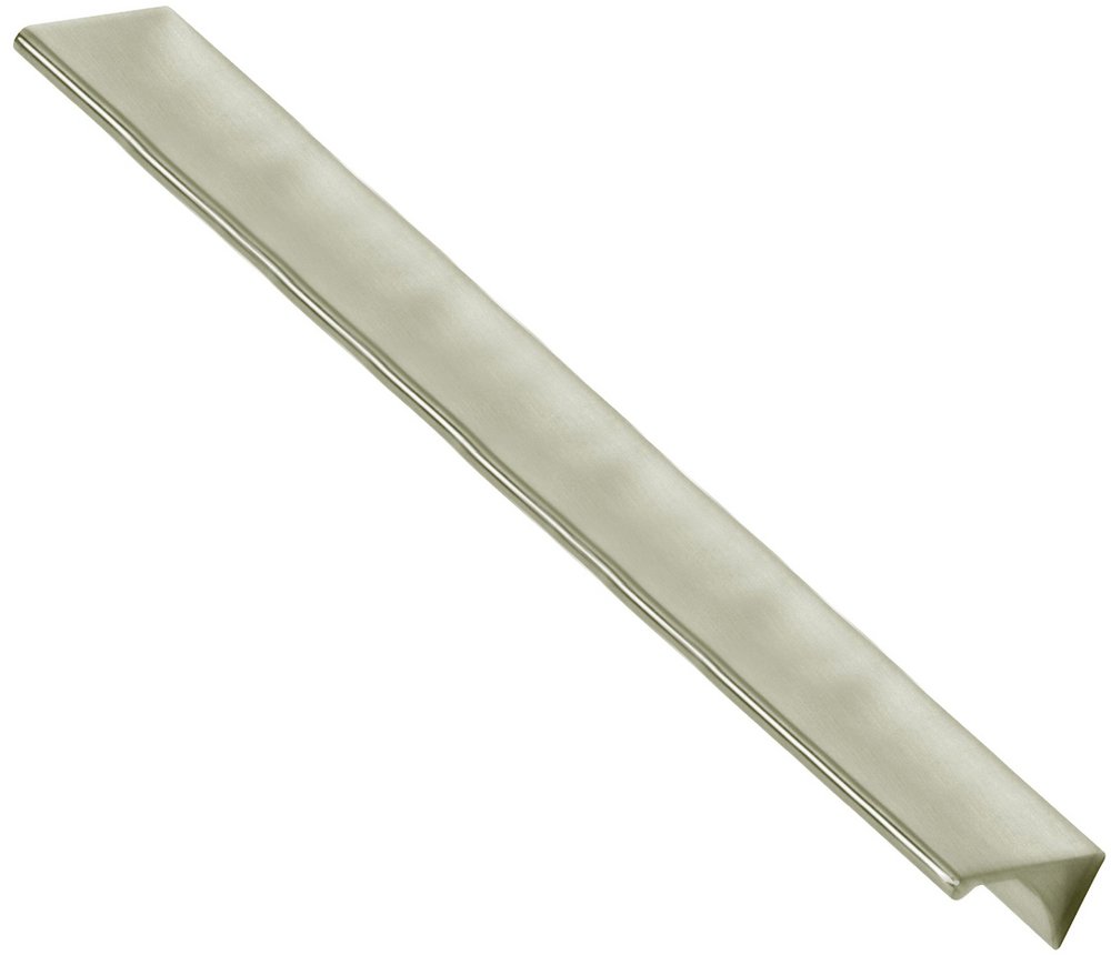 Solid Brass 12" Centers Tab Appliance Pull in Satin Nickel
