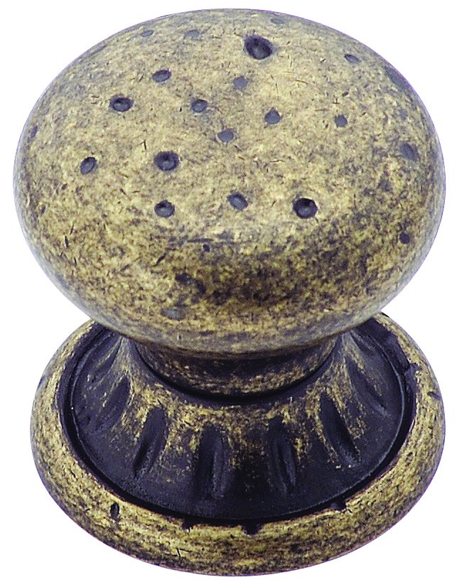 Weathered Brass Euro Stone Circle Knob