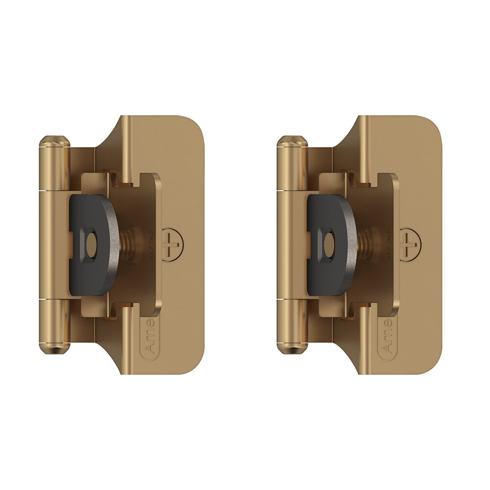 1/4" (6 mm) Overlay Double Demountable Cabinet Hinge (Pair) in Champagne Bronze