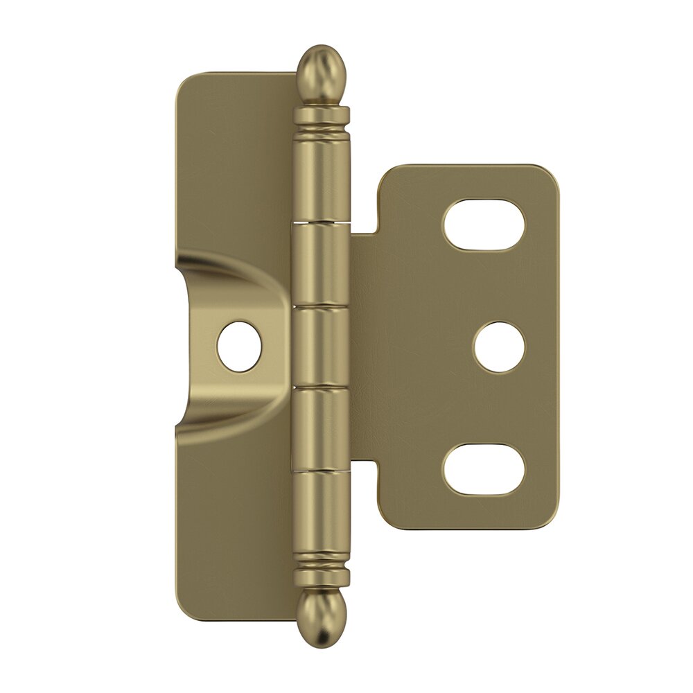 3/4" (19 mm) Door Thickness Full Inset Full Wrap Ball Tip Cabinet Hinge (Single) in Golden Champagne