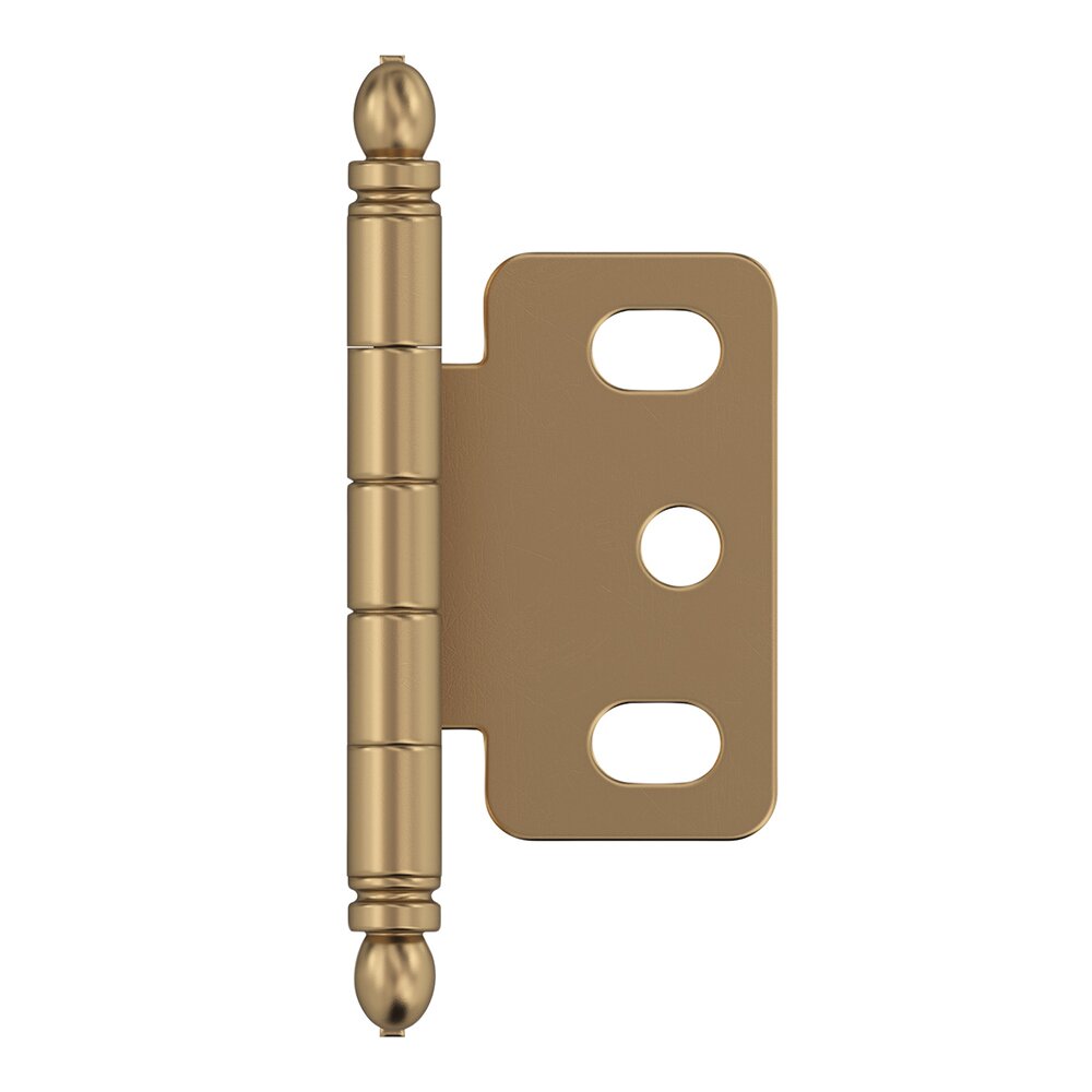 3/4" (19 mm) Door Thickness Full Inset Partial Wrap Ball Tip Cabinet Hinge (Single) in Champagne Bronze