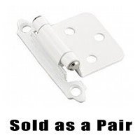 Self Closing Face Mount Variable Overlay Hinge (Pair) in White