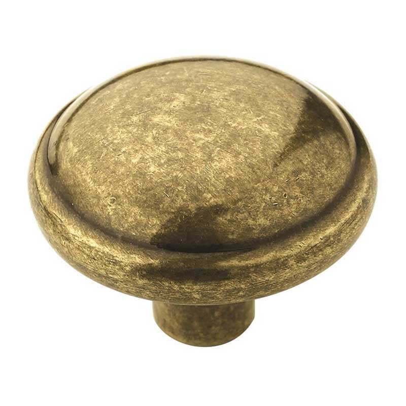 1 1/4" Diameter Knob in Burnished Brass