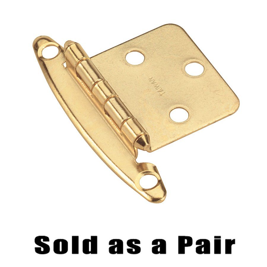 Non Self Closing Face Mount Variable Hinge (Pair) in Bright Brass