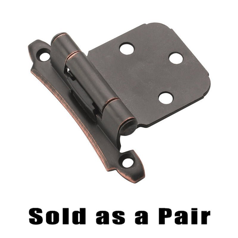 Self Closing Face Mount Variable Overlay Hinge (Pair) in Oil Rubbed Bronze