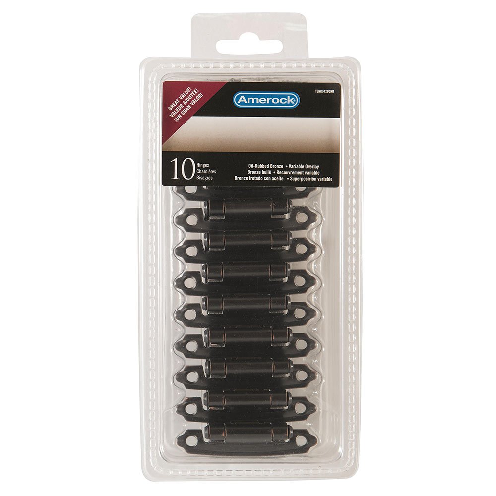 10 PACK of Self Closing Face Mount Variable Overlay Hinge (5 Pairs) in Oil Rubbed Bronze