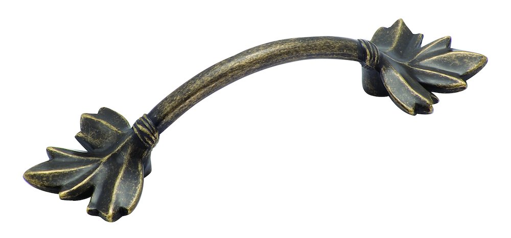 Weathered Brass Leaf Pull 3" (76mm)
