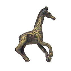 Giraffe Knob (Facing Right) in Black with Steel Wash
