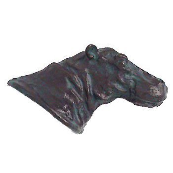 Hippo Head Knob (Facing Right) in Black with Copper Wash