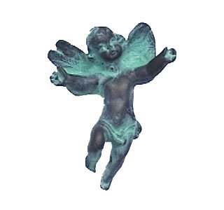 Small Cherub with Arms Out Knob in Bronze with Black Wash