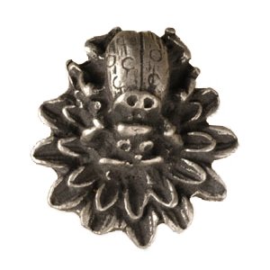 Ladybug on Flower Knob in Bronze with Black Wash