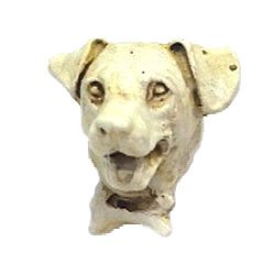 Jack Russell Knob in Pewter with Terra Cotta Wash