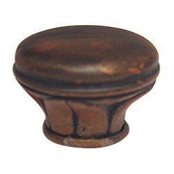 Pompeii Large Plain Knob in Pewter with Bronze Wash