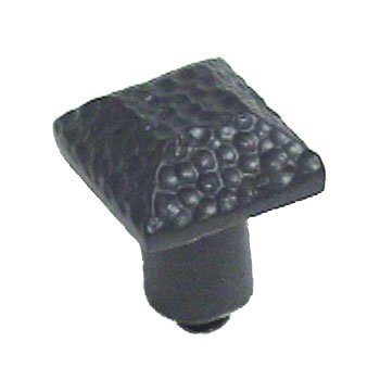 Hammersmith Small Square Knob in Black with Cherry Wash