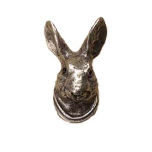Hare Head Knob in Black with Chocolate Wash