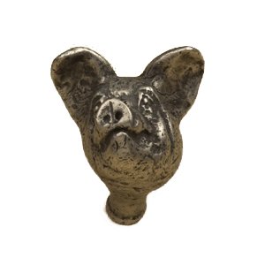 Pig head Knob in Antique Gold