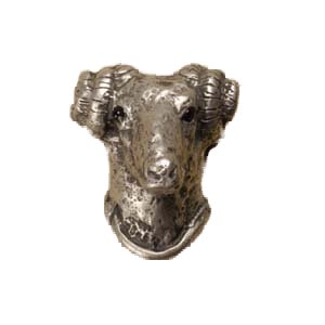 Ram Head Knob in Pewter with Bronze Wash
