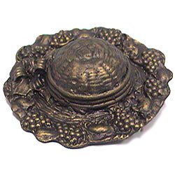 Chapeau Hat Knob in Bronze with Verde Wash