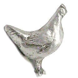 Hen Knob (Facing Right) in Pewter with Bronze Wash