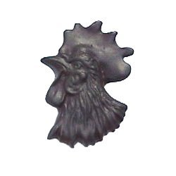 Rooster Head Knob (Facing Left) in Bronze with Verde Wash