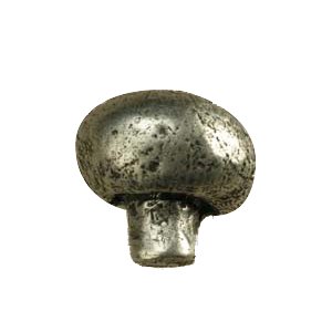Mushroom Large Knob in Pewter with White Wash