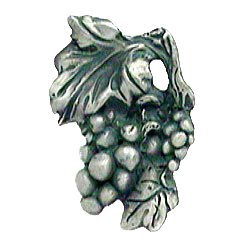 Grapes Cluster Knob in Pewter with Verde Wash