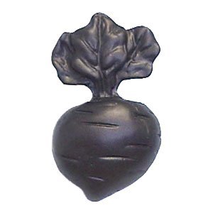 Large Radish Knob in Pewter with Verde Wash