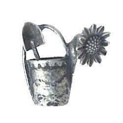 Watering Can Knob (Facing Right) in Pewter with Verde Wash
