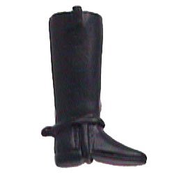 Riding Boot Knob (Facing Right) in Black with Verde Wash