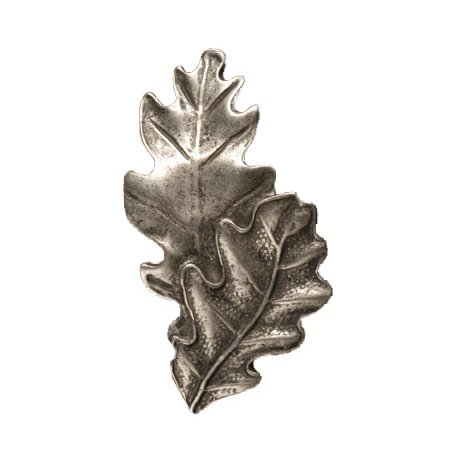 Small Double Oak Leaf Knob in Pewter with Maple Wash