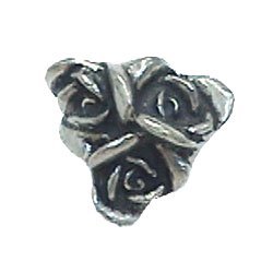 Triple Rose Cluster Knob in Pewter with Verde Wash
